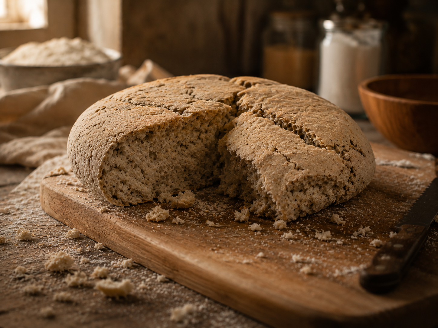 Pan sin gluten que no sube y queda plano
