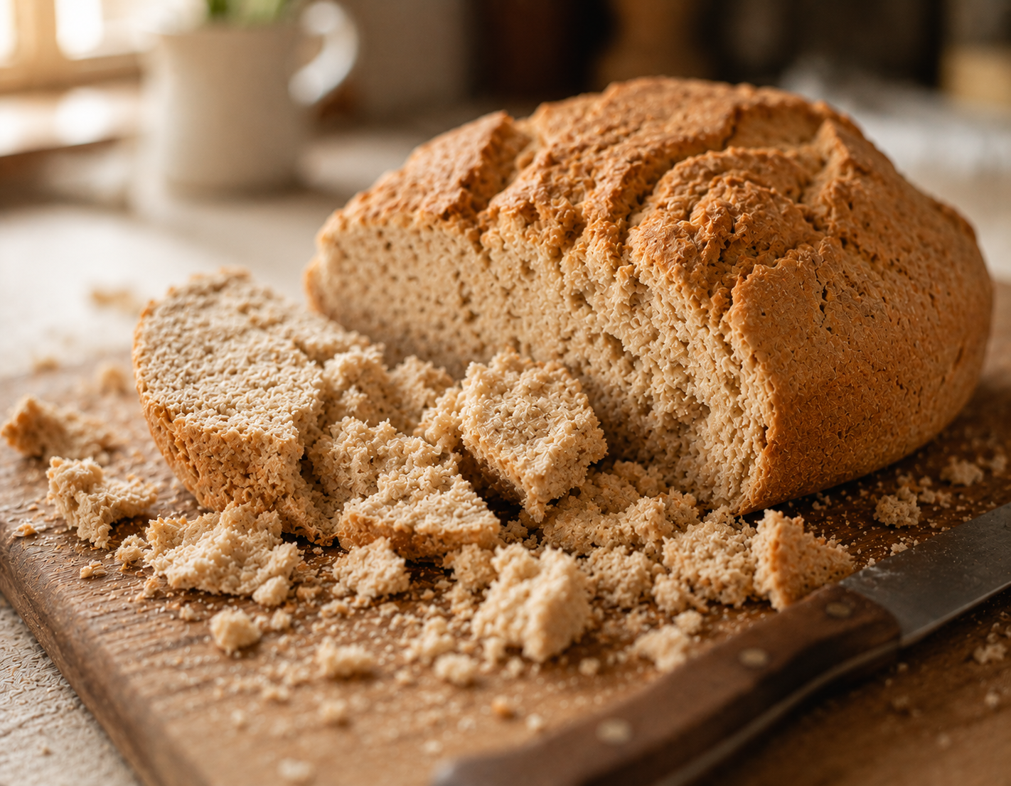 Pan sin gluten quebradizo que se desmorona