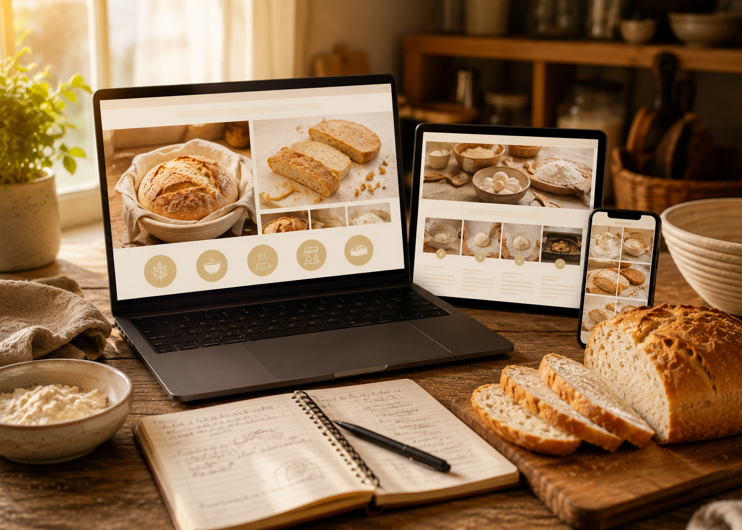 Mockup del curso digital Pan Sin Gluten Sin Fracasos